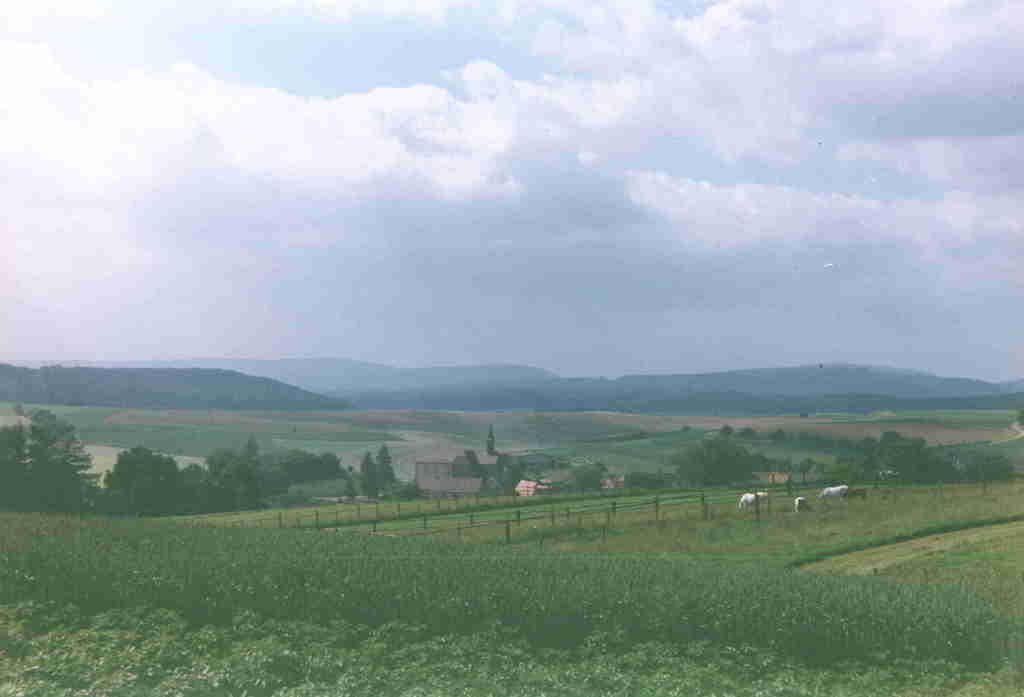 Blick von der Spechbacher H�he auf Kloster Lobenfeld, Foto: Friedrich Kr�mer, Lobenfeld